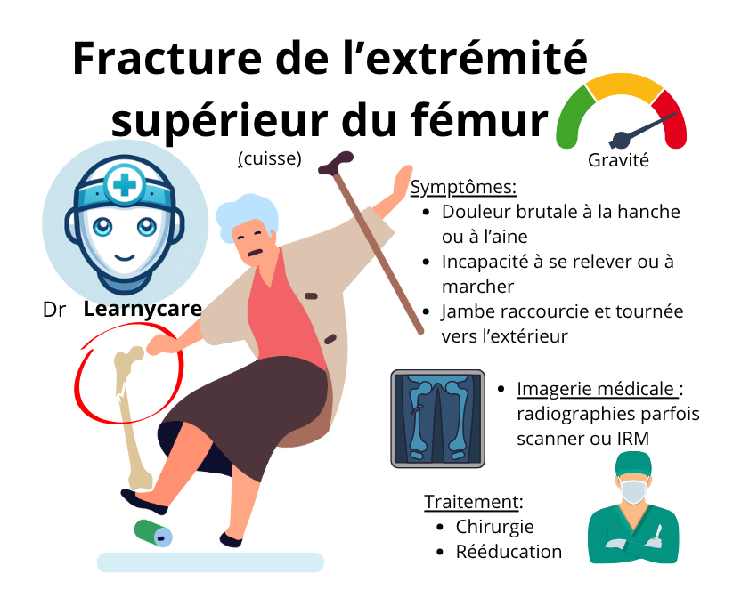 Fracture de fémur infographie Dr Learnycare