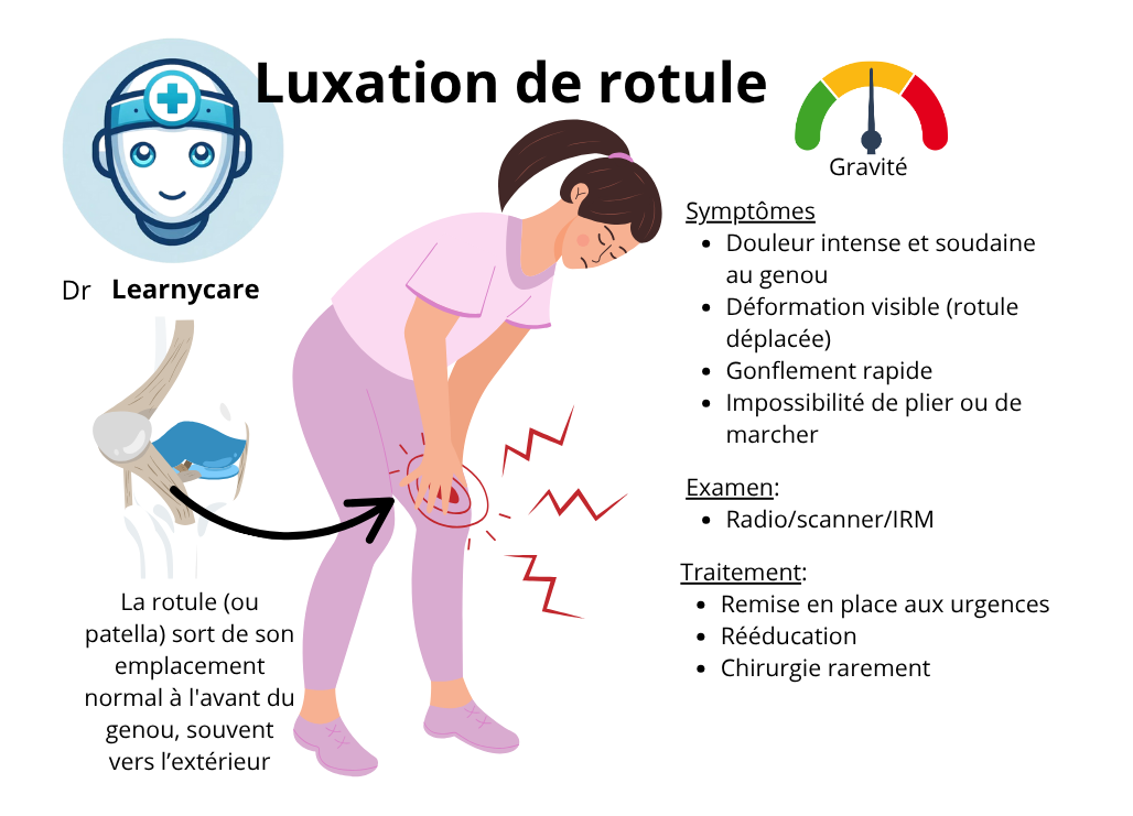 Luxation de rotule infographie Dr Learnycare