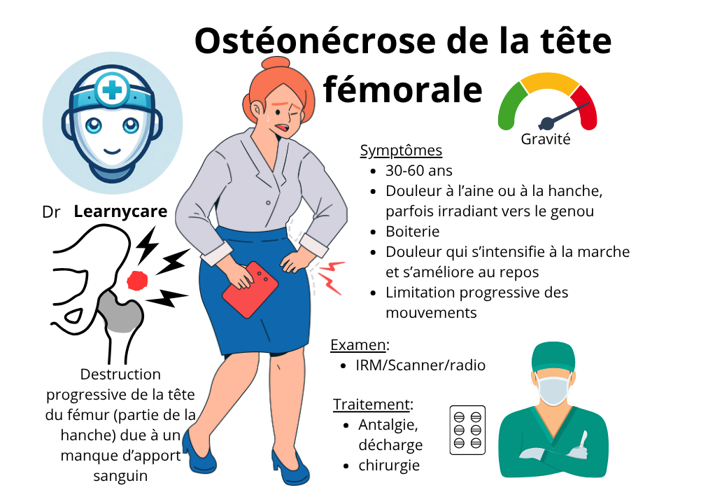 Ostéonécrose de la tête fémorale infographie Dr Learnycare