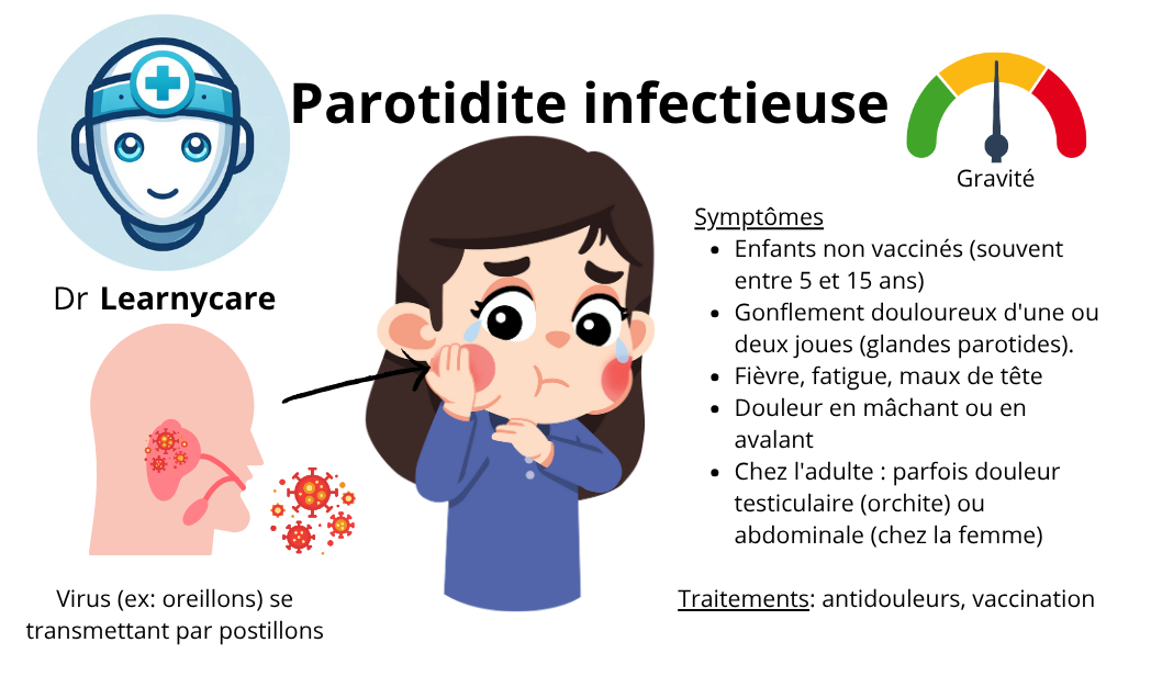 Parotidite infectieuse infographie Dr Learnycare