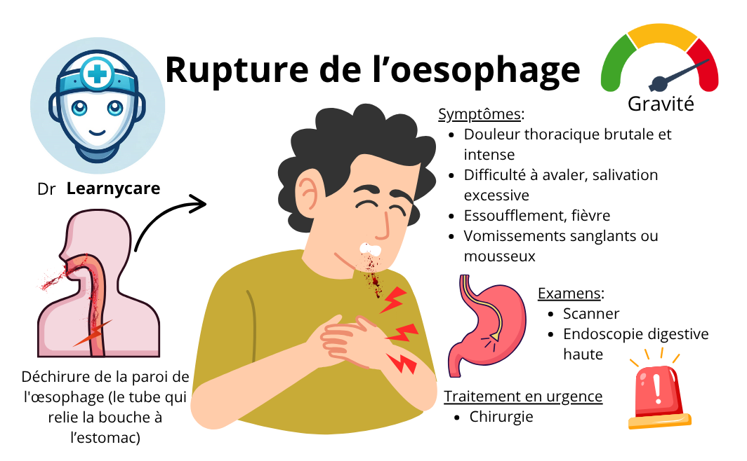Rupture de l'oesophage infographie Dr Learnycare