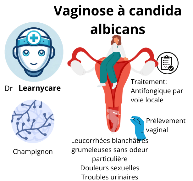 Vaginose à candida albicans infographie