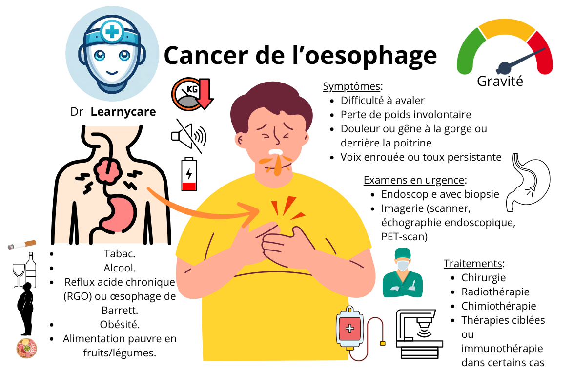 Cancer de l'oesophage infographie Dr Learnycare