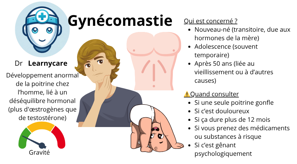 Gynécomastie infographie Dr Learnycare