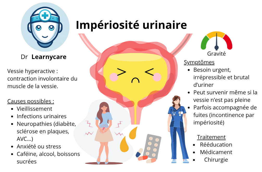 Impériosité urinaire infographie Dr Learnycare