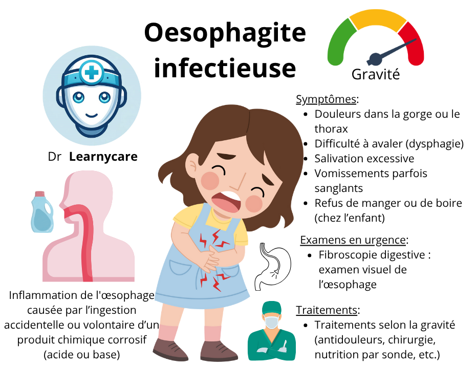 Oesophagite infectieuse infographie Dr Learnycare