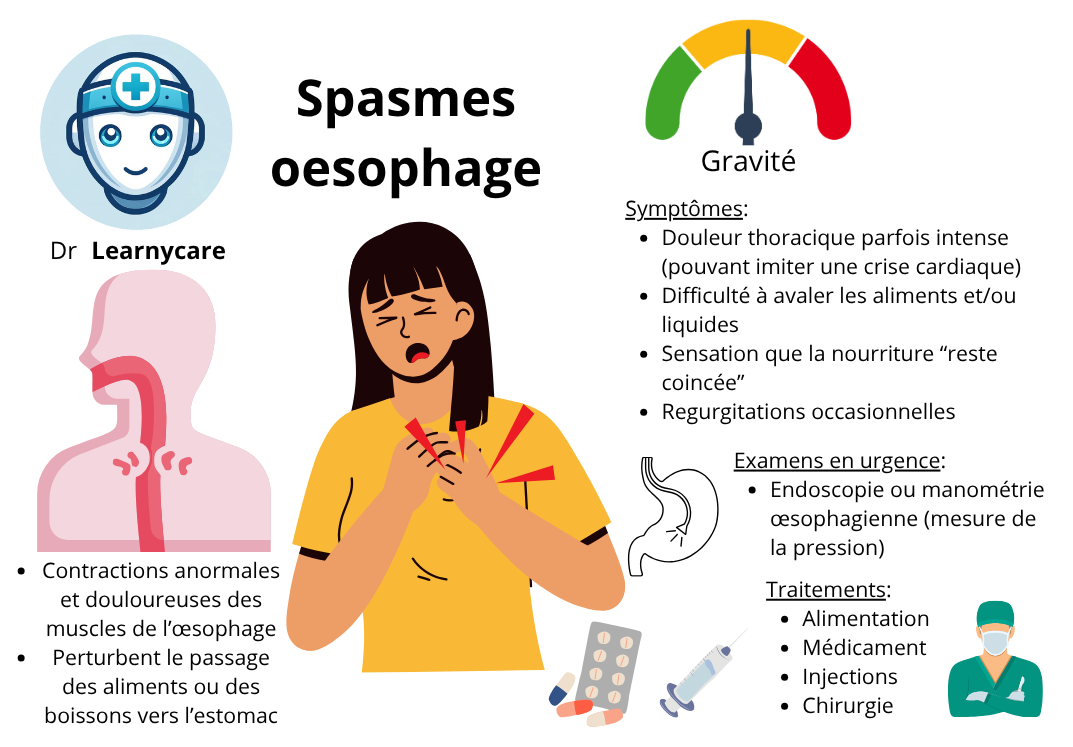 Spasmes oesophages infographie Dr Learnycare
