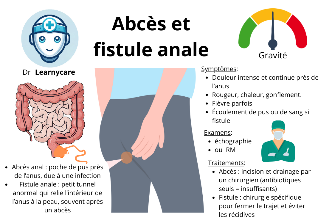 Abcès et fistule anale infographie Dr Learnycare