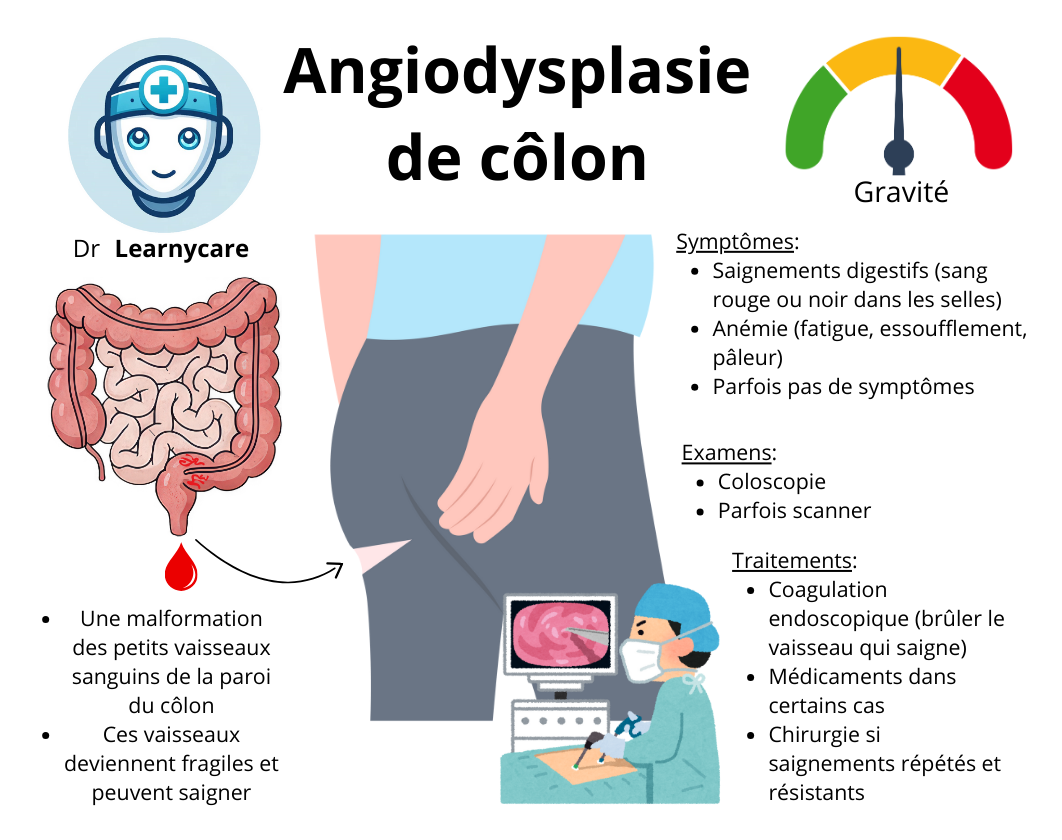 Angiodysplasie de côlon infographie Dr Learnycare