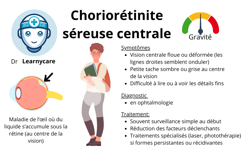 Choriorétinite séreuse centrale infographie Dr Learnycare