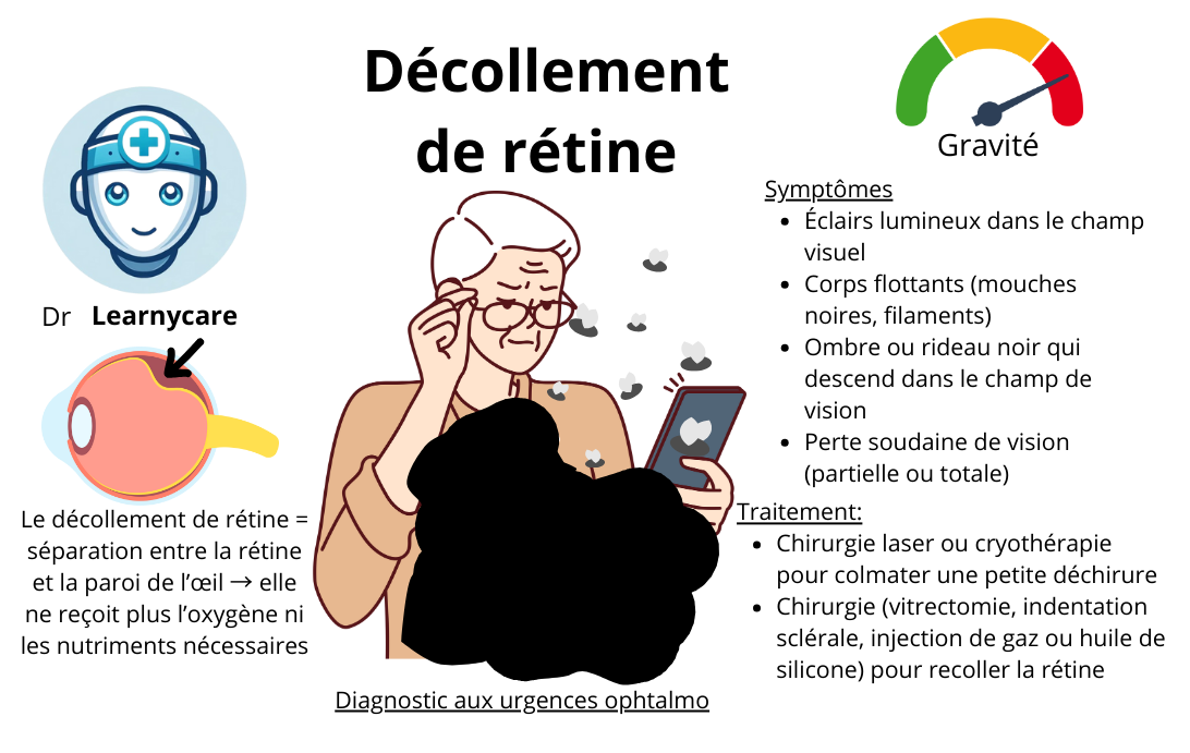 Décollement de rétine infographie Dr Learnycare