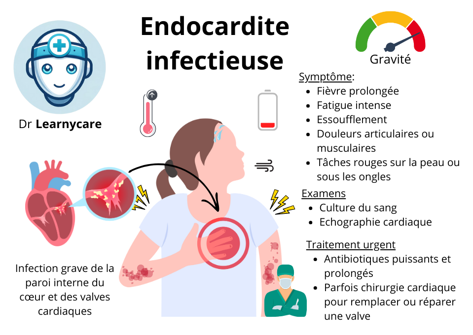 Endocardite infectieuse infographie Dr Learnycare