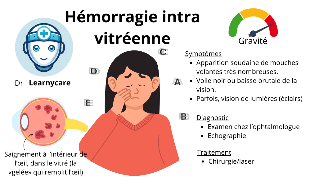 Hémorragie intra vitréenne infographie Dr Learnycare