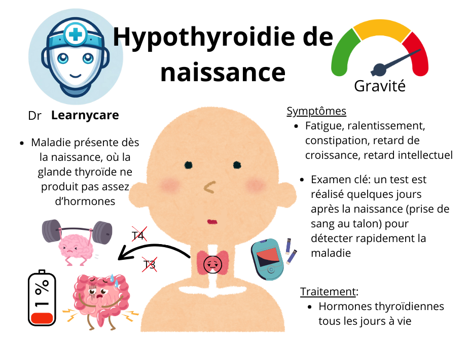Hypothyroïdie de naissance infographie Dr Learnycare
