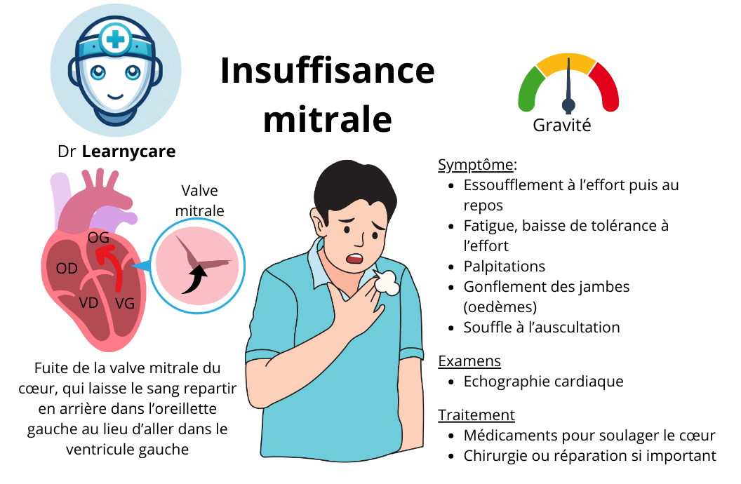 Insuffisance mitrale infographie Dr Learnycare