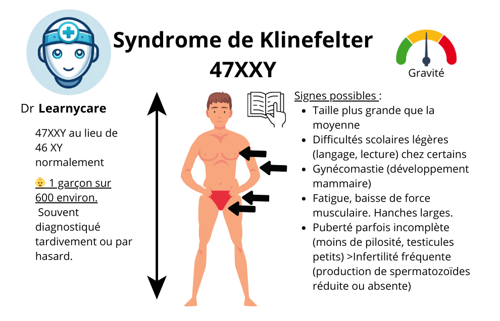 Syndrome de Klinefelter infographie Dr Learnycare