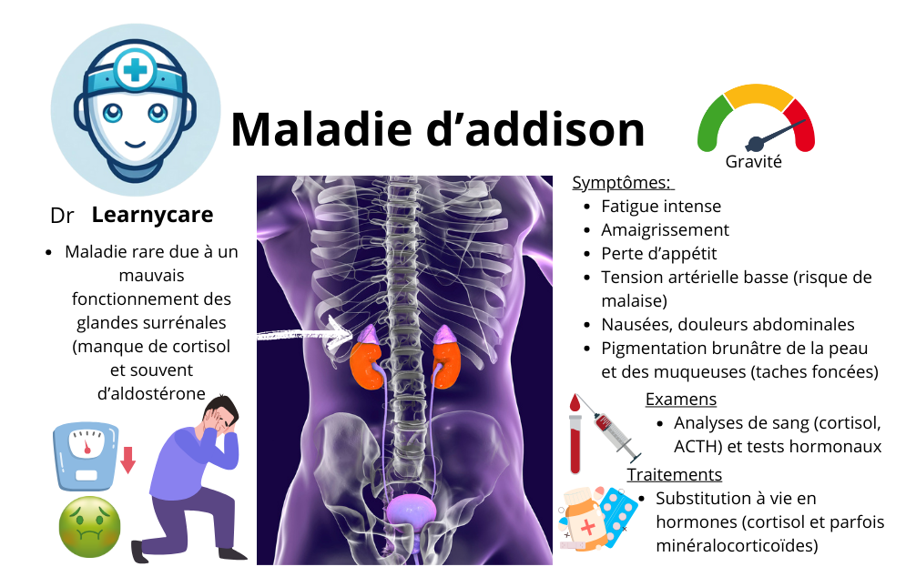 Maladie d'Addison infographie Dr Learnycare