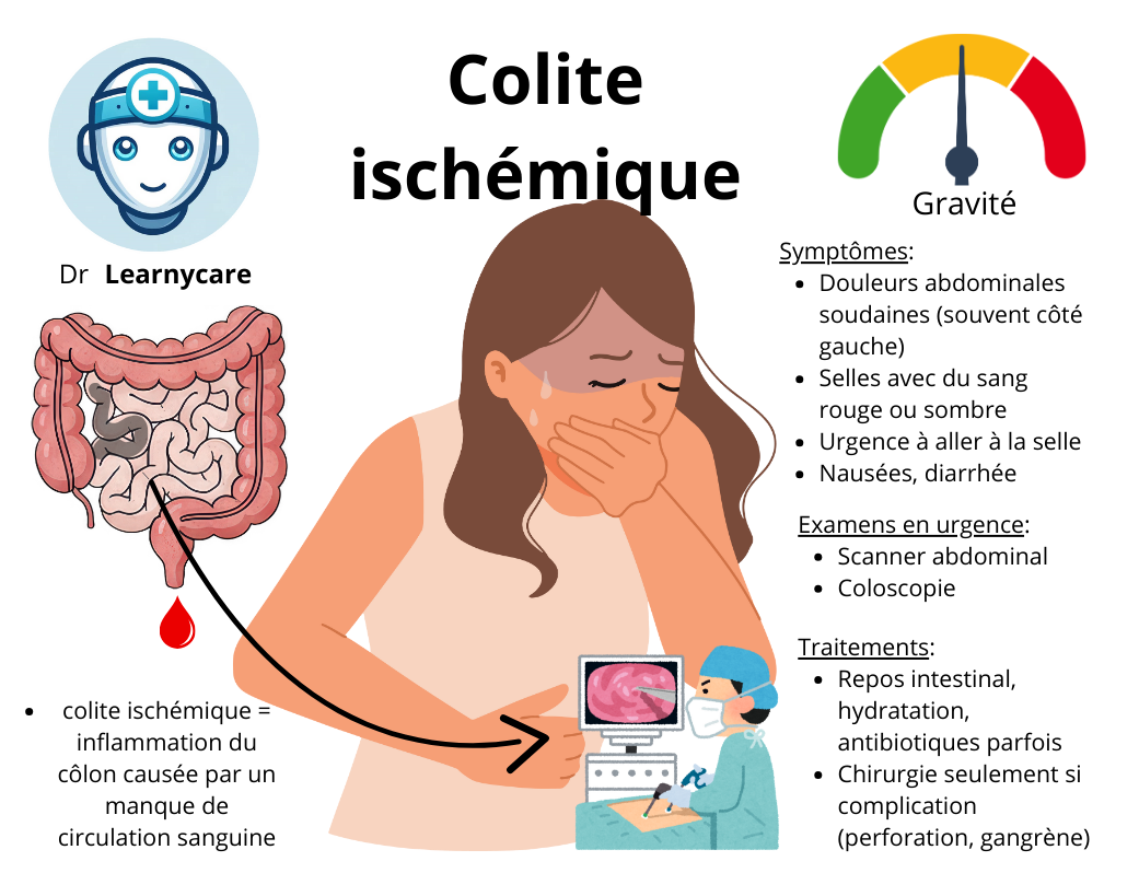 Colite ischémique infographie Dr Learnycare