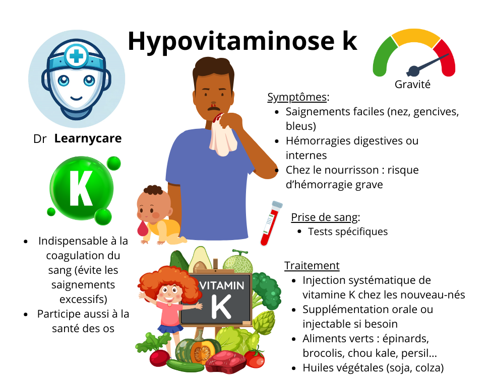 Hypovitaminose k infographie Dr Learnycare