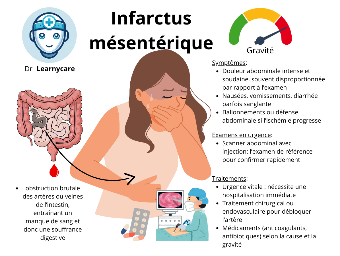 Infarctus mésentérique infographie Dr Learnycare