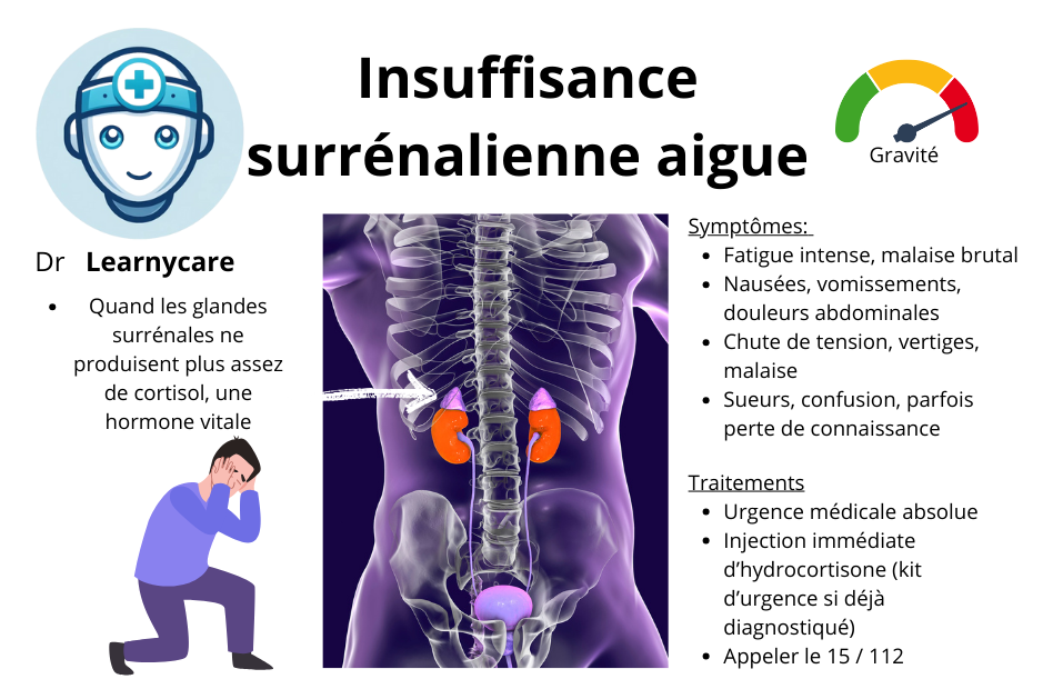 Insuffisance surrénalienne aigue infographie Dr Learnycare