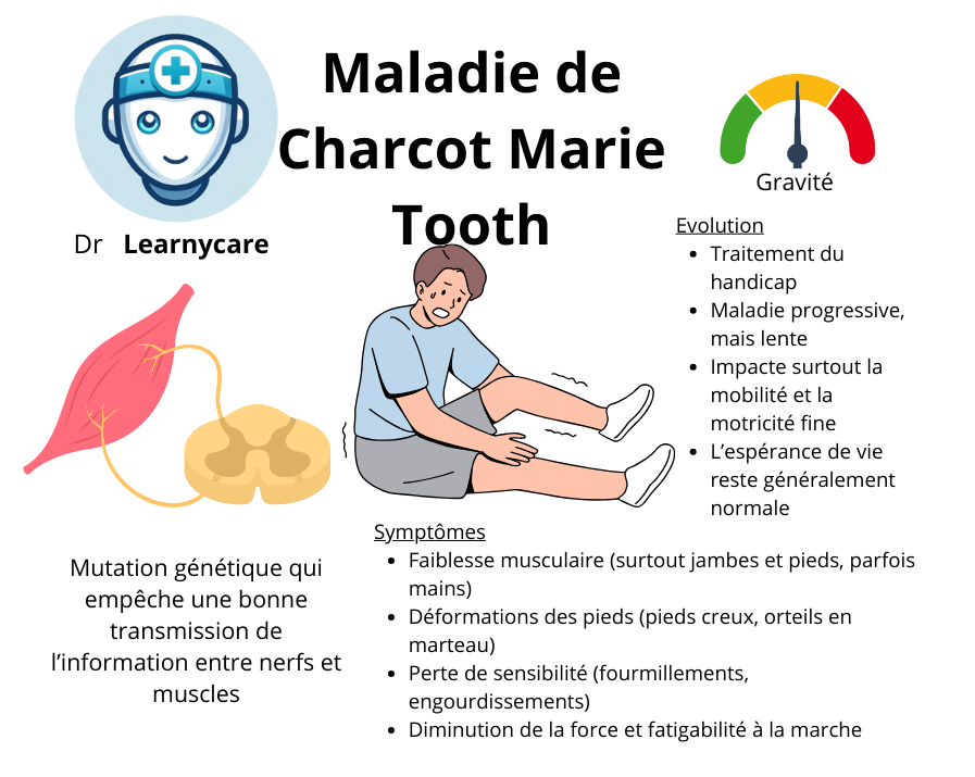 Maladie de Charcot-Marie-Tooth infographie Dr Learnycare