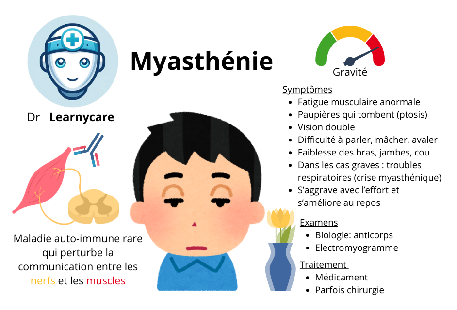 Myasthénie infographie Dr Learnycare