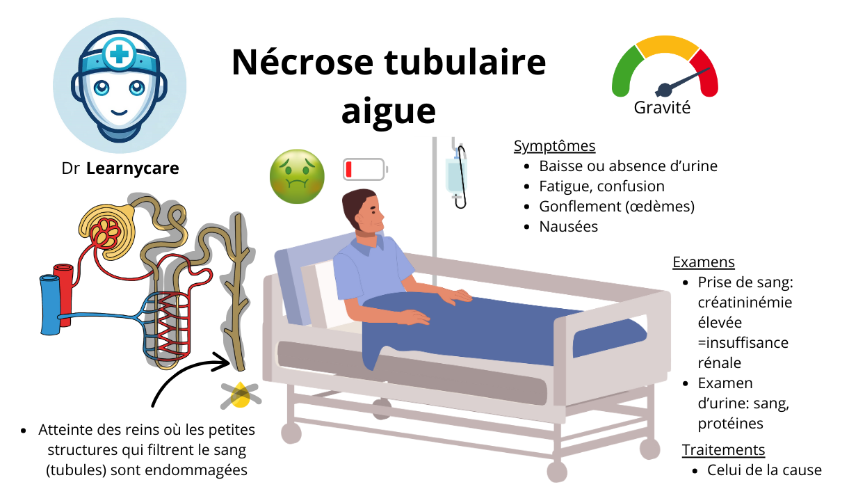 Nécrose tubulaire aigue infographie Dr Learnycare