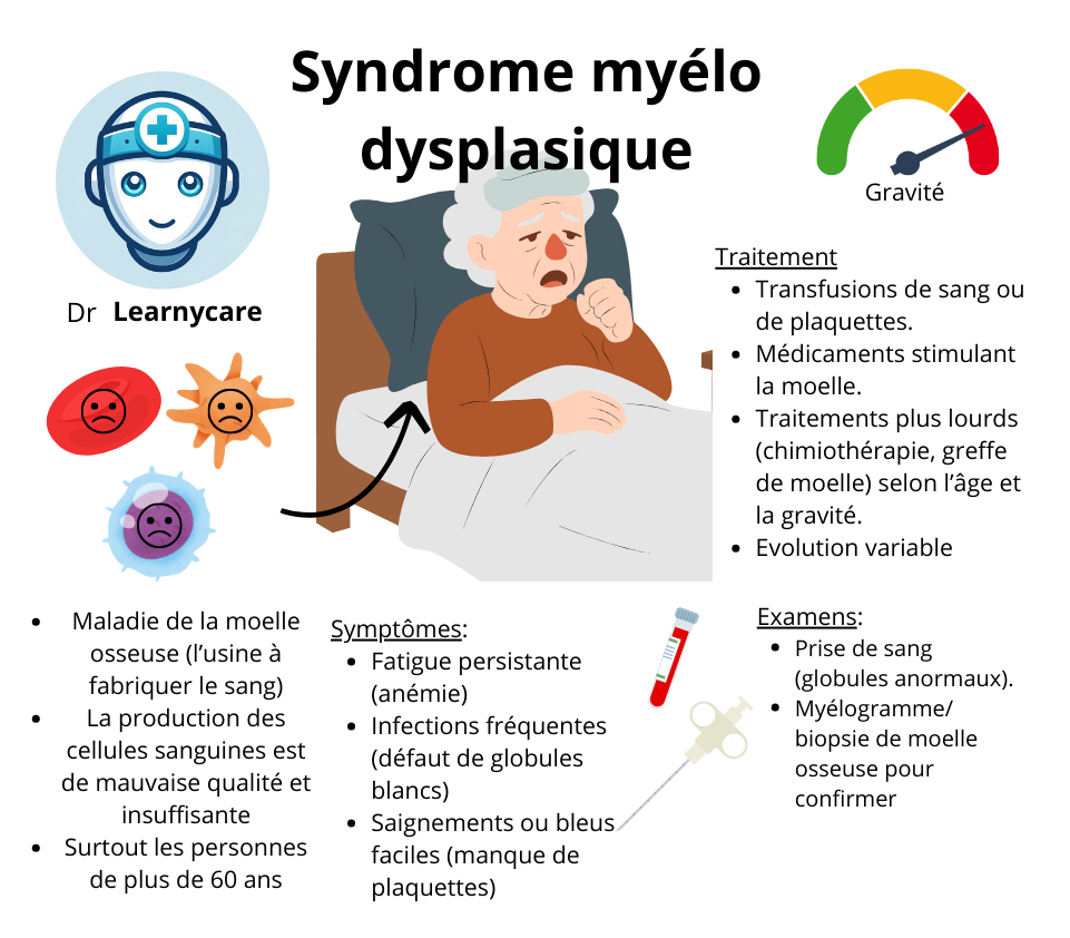 Syndrome myélodysplasique infographie Dr Learnycare