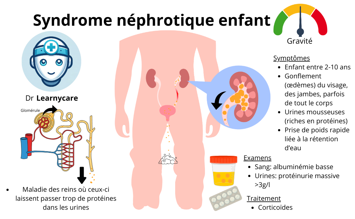 Syndrome néphrotique enfant infographie Dr Learnycare