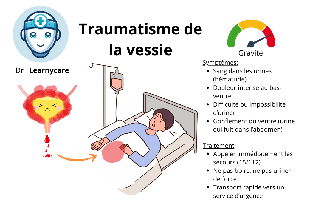 Traumatisme de la vessie infographie Dr Learnycare