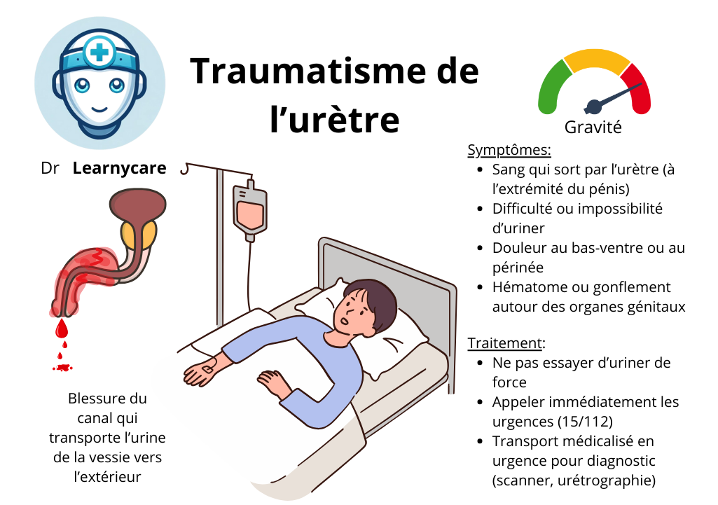 Traumatisme de l'urètre infographie Dr Learnycare