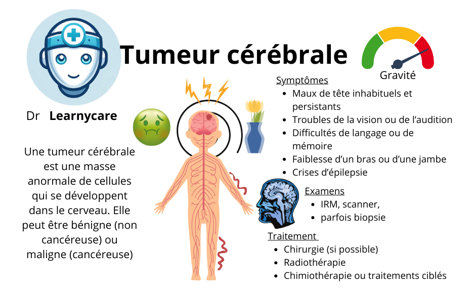 Tumeur cérébrale infographie Dr Learnycare