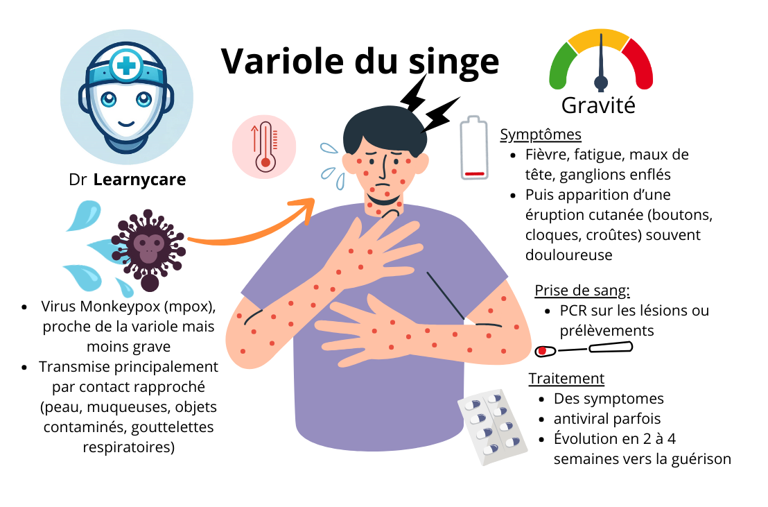 Variole du singe infographie Dr Learnycare